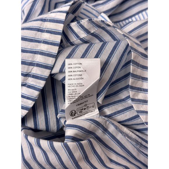 Maeve Top Small Womens Anthropologie Cotton Striped Button Shirt Open Back - Picture 8 of 8